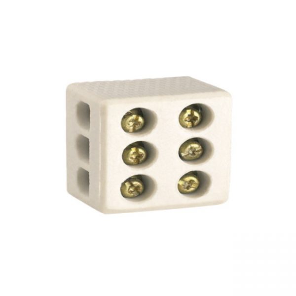 Conector Porcelana 3 polos 10mm