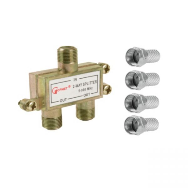 KIT Divisor antena 2 saídas + 4 conectores